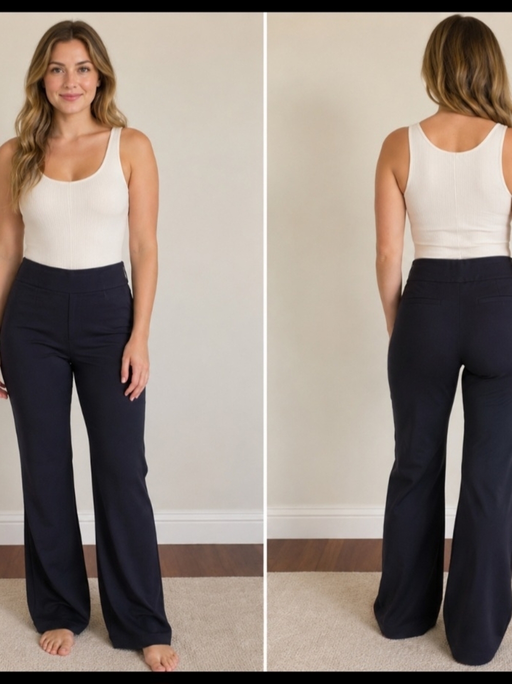 Maurices Navy Wide-Leg High-Rise Pants
